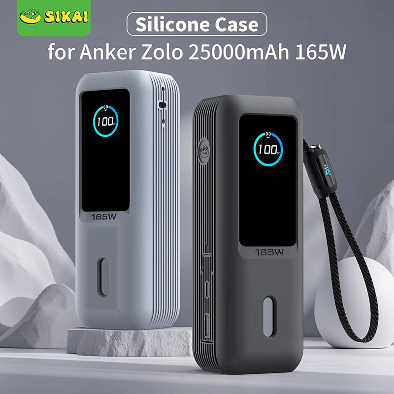 Silikonhülle für Anker Zolo 25000 mAh 165 W Power Bank Schutzhülle TF/SIM-Karte PIN Aufbewahrungstasche Tragbare Reise-Tragetasche Image