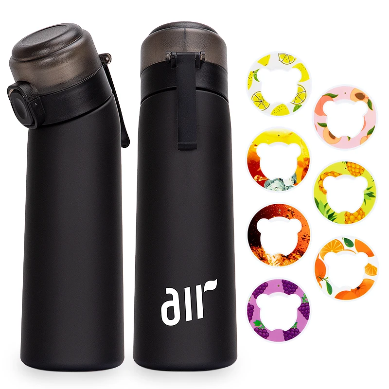 1pc Luft Wasser Flasche Mit 1pc Zufällige Bär Geschmack Pods Tragbare Transparente Wasser Tasse Mit Stroh Auslaufsicher outdoor Sport Tassen Image