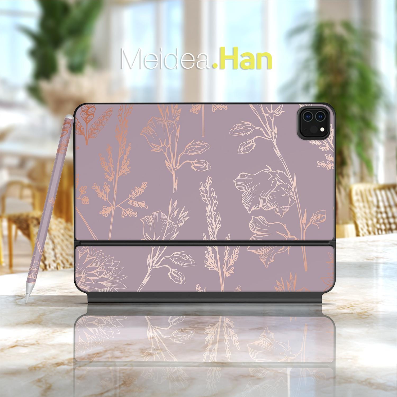 Skin per tastiera magica, regali personalizzati con motivo floreale per il Black Friday per tastiera magica, skin per tastiera intelligente, decalcoma