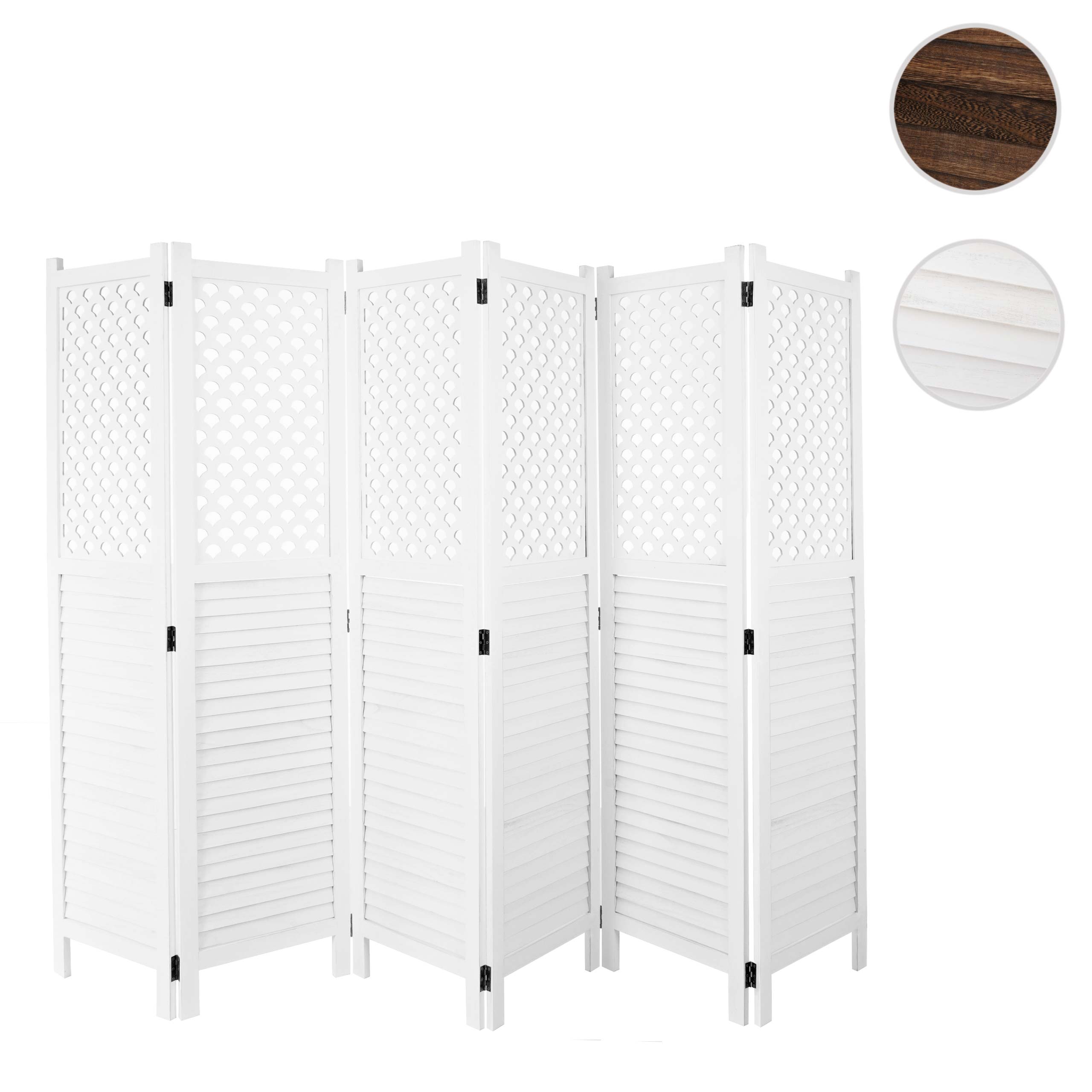 Paravent HWC-A84, Raumteiler Trennwand Sichtschutz, Ornamente 170x245cm ~ braun Image