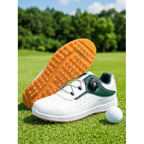 Gelbe Damengolfschuhe mit Drehverschluss – atmungsaktive, rutschfeste Performance-Sneaker für Damen, ideal für Golfplatz, Training und Spaziergänge Outdoor-Sportarten Image