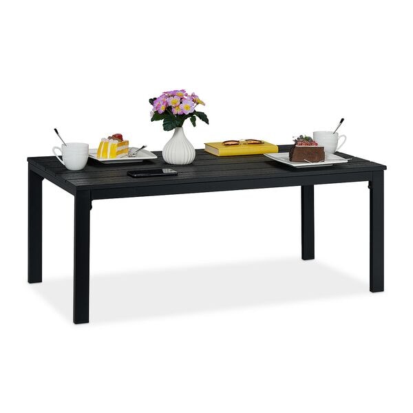 relaxdays Rechteckiger Gartentisch in Holz-Optik 98 x 48 cm