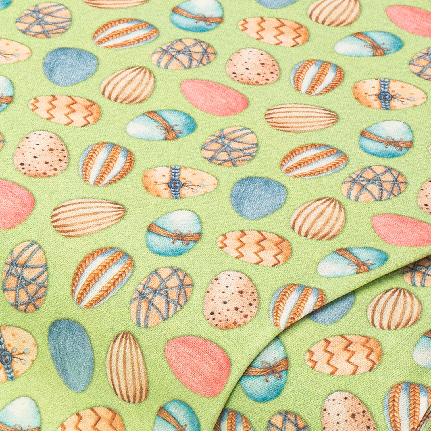 Baumwollstoff Ostereier, hellgrün-color Image