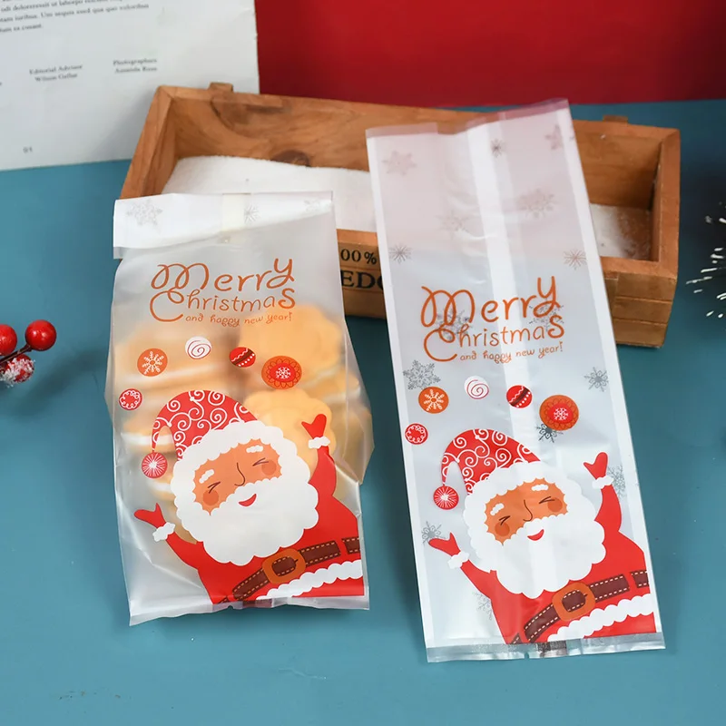 25 stücke Weihnachten Santa Claus Süßigkeiten Tasche Cookie Nougat Geschenk Verpackung Liefert Frohe Weihnachten Dekoration Weihnachten Neue Jahr Kinder Gefälligkeiten Image
