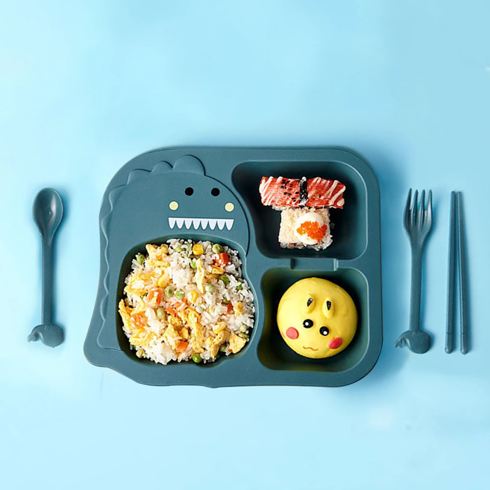 Baby kinder Geschirr Produkte Fütterung Set Cartoon Teller Kinder Gerichte Kinder Training Essen Lebensmittel Schüssel Löffel Gabel