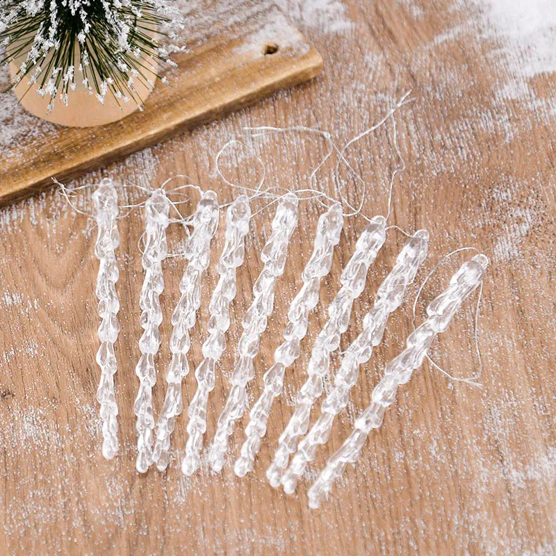10 stücke 13 cm Simulation Eis Weihnachten Baum Hängen Klar Gefälschte Eiszapfen Anhänger Ornament Frohe Weihnachten Party Dekoration Neue Jahr 2026 Image