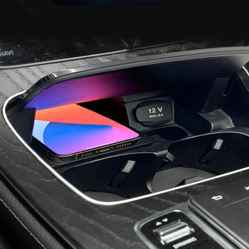 Für Mercedes W213 E Klasse E200 E260 E300 E350 2016-2021 Auto drahtlose ladegerät schnelle telefon ladegerät lade halter Image