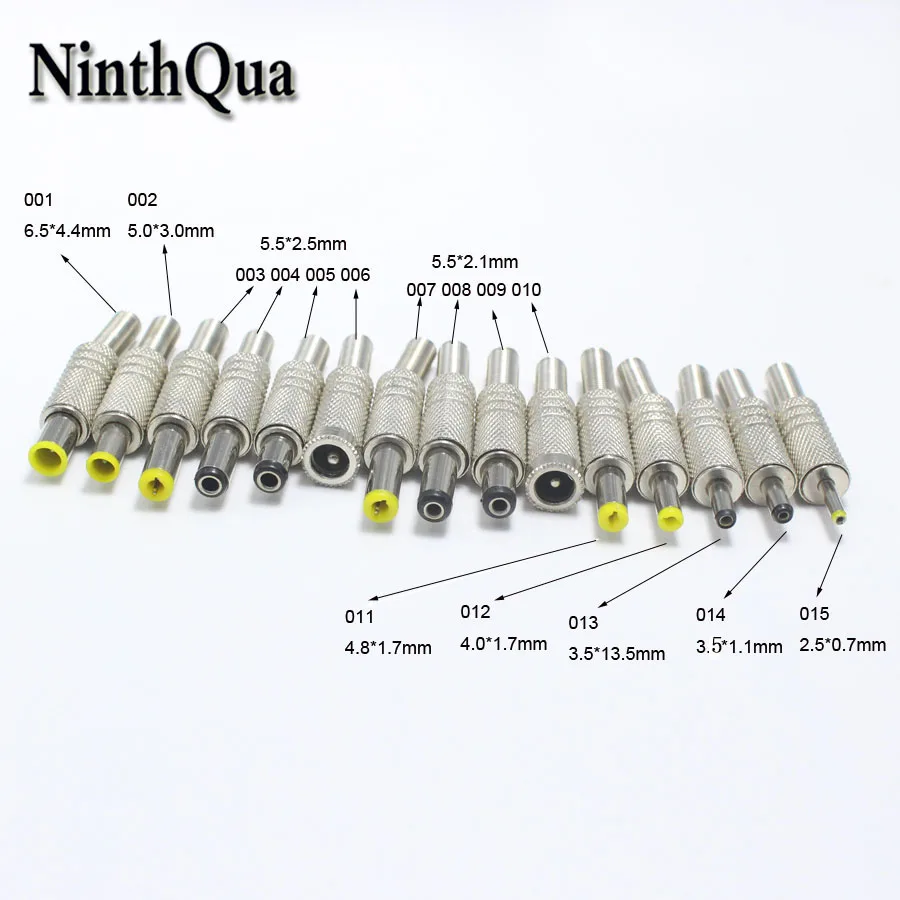 1/3/5 Stück 5,5 x 2,5 5,5 x 2,1 4,8 x 1,7 4,0 x 1,7 3,5 x 1,35 3,5 x 1,1 2,5 x 0,7 6,5 x 4,4 5,0 x 3,0 mm männlicher Gleichstrom-Netzstecker Audio-Anschluss Image