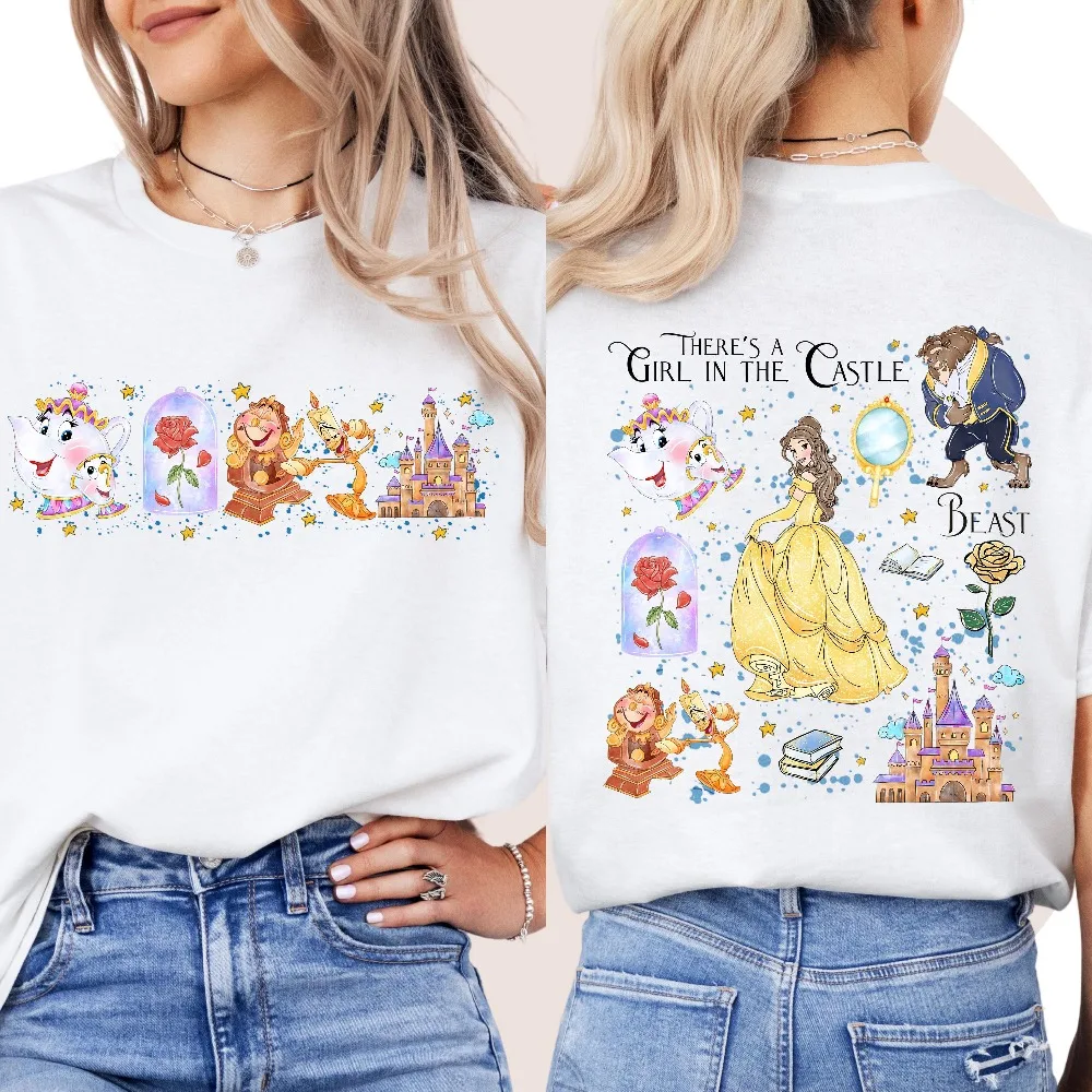 Die Schöne und das Biest T-Shirt Disney Magical Disney T-Shirt Familienausflug Disney Passende T-Shirts für Kinder und Erwachsene