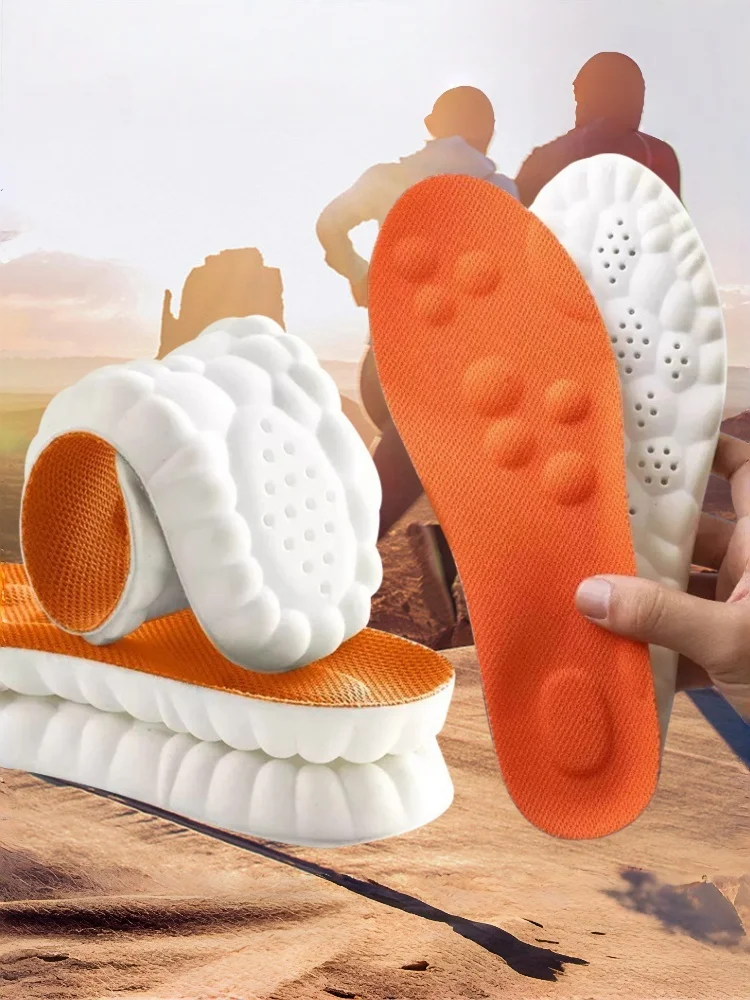 Sport-Latex-Einlegesohlen Weiche Hochelastische Schuhpolster Orthopädische Atmungsaktive Deodorierende Stoßdämpfende Kissen-Einlagen mit Gewölbestütze Image