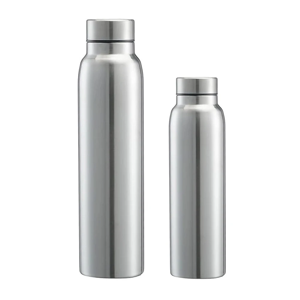 650 ml/1000 ml Edelstahl Metall Wasserflasche Outdoor Sport Wasserflasche Metall Kaltwasserflasche wiederverwendbar auslaufsicher Image