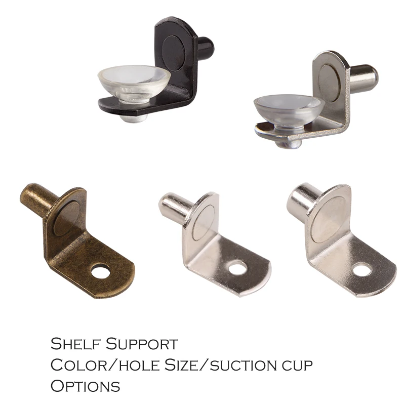 verstellbarer Durchmesser, 5 6 8 mm, Regalträger, Eisenmaterial, Nickel-Bronze, schwarze Farboptionen, Regalstift aus Metall mit Silikon-Cup-Pad Image