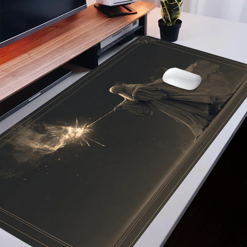 Lord of Rings Mauspad Mystery Mage Design Schreibtischzubehör Schreibtischunterlage Gummibasis mit genähtem Rand Mauspad Rutschfeste Schreibtischunterlage Image