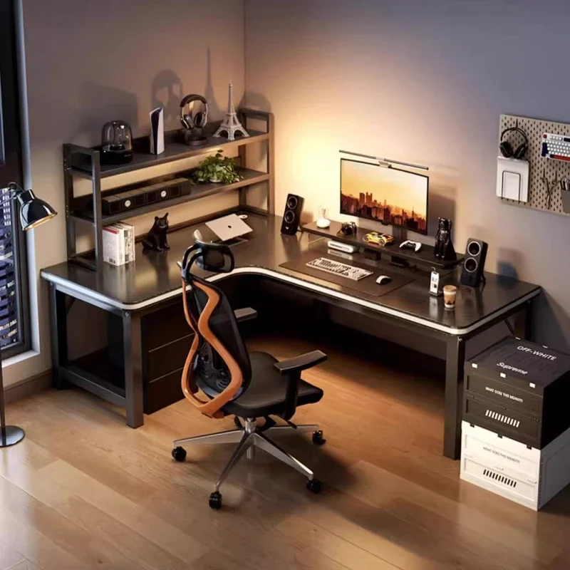 Gaming-Tisch, Eck-Computertisch, Zimmer-Schreibtische, Büro-Schreibtische und Arbeitsplätze, L-förmiger Schreibtisch, halbgeschlossener Studiertisch Image
