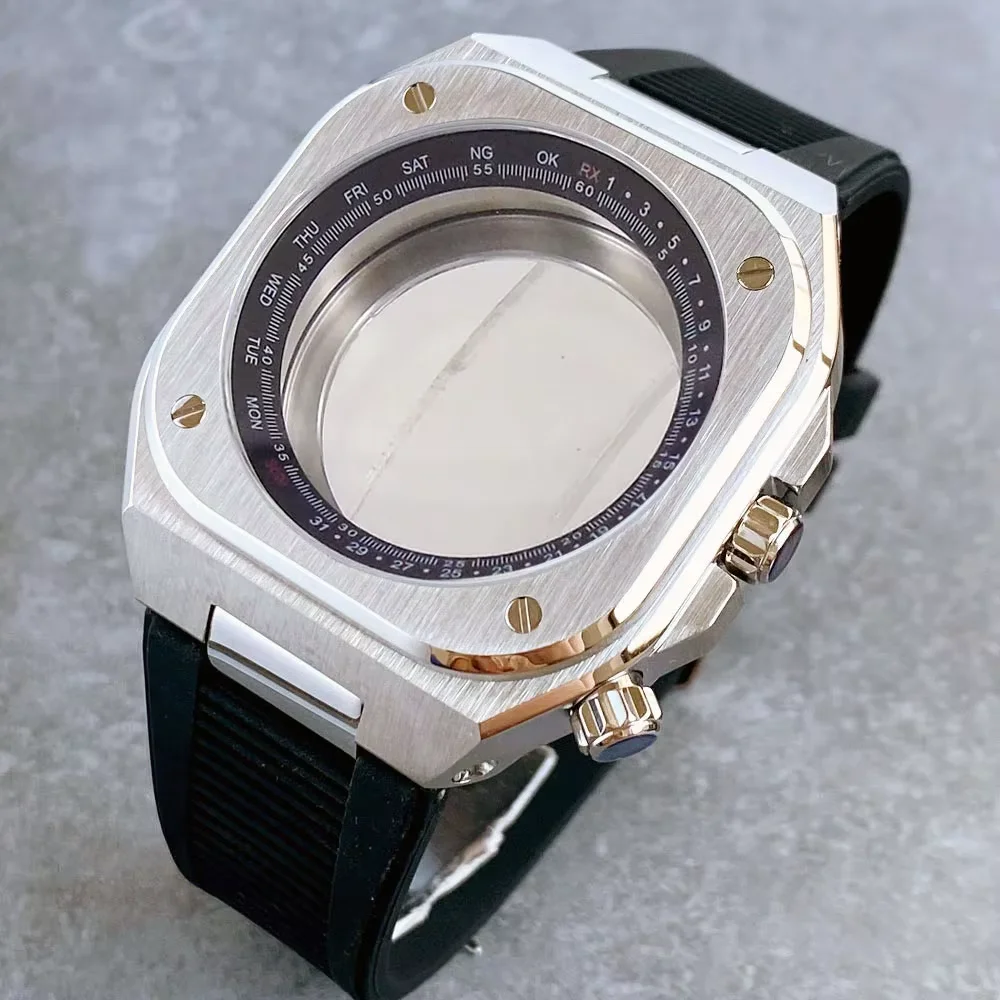 Tandorio Neue 42mm Luxus Business Uhr Fall 100m Wasser Widerstand Quadrat Saphir Kristall Glas Für NH34 NH35 NH36 bewegung Image