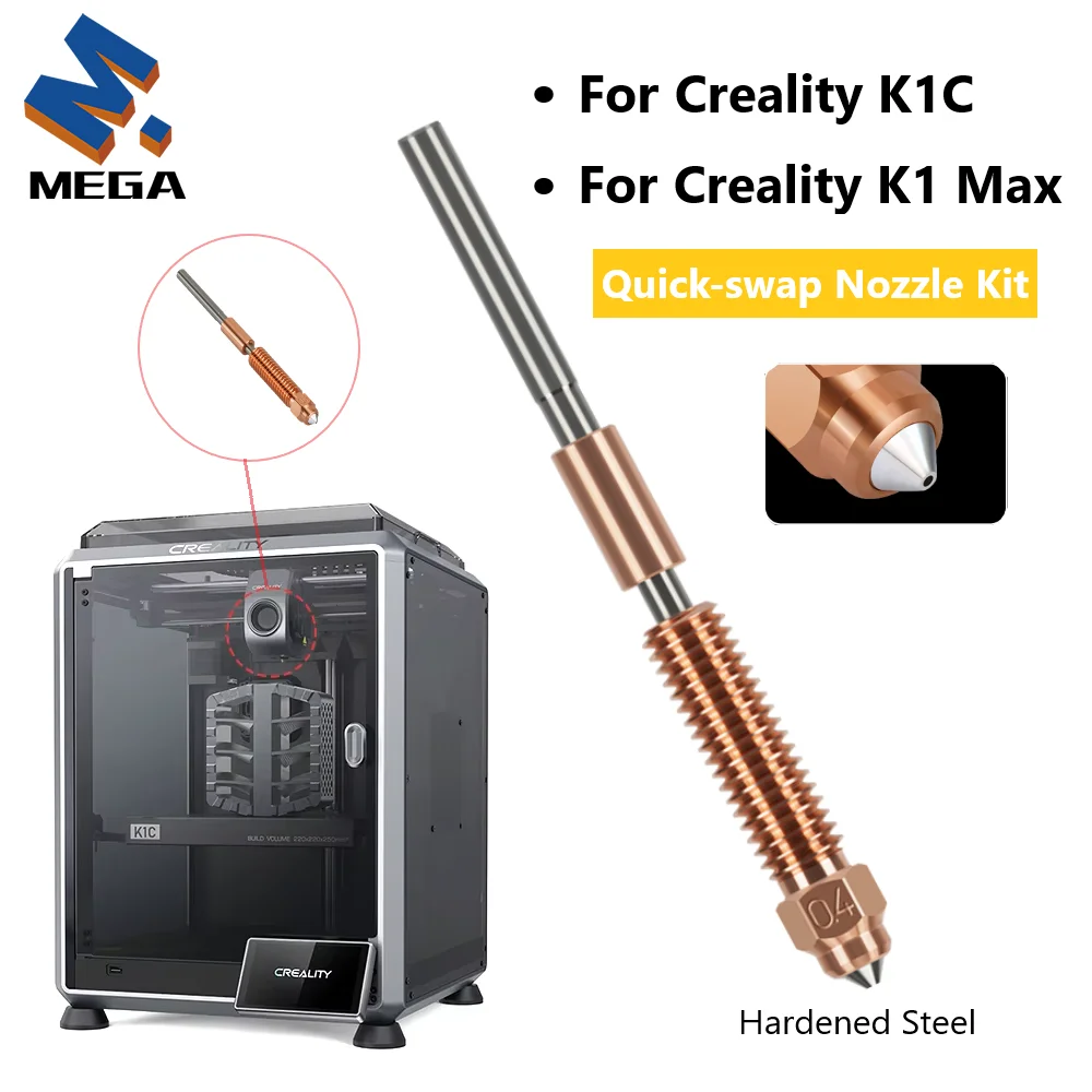 Für Creality Quick-Swap-Düse für K1 Max K1C Düse aus gehärtetem Stahl, verbesserter Hochgeschwindigkeitsdruck 0,2/0,4/0,6/0,8/1,0 mm Image
