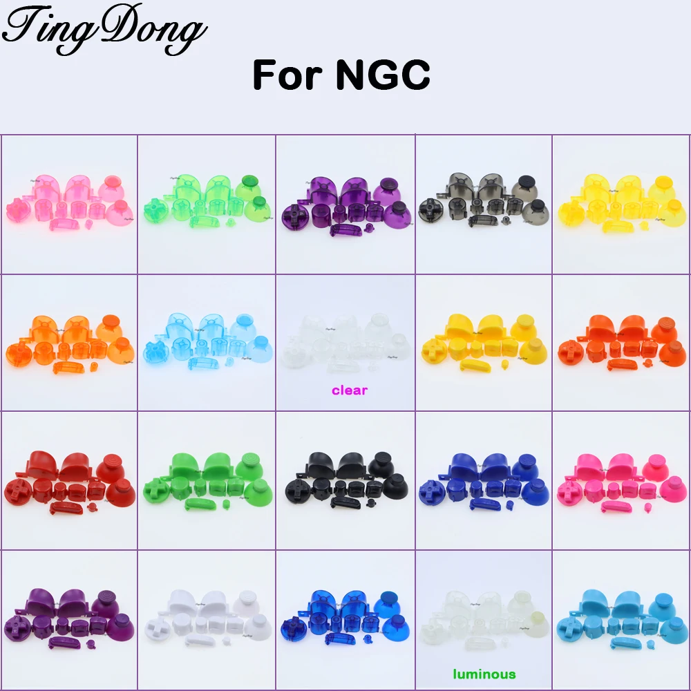 2set Full set L R ABXY Z Tastaturen Tasten und 3D Thumbsticks Kappen Für GameCube Für NGC D Pads Power ON OFF Tasten Ersetzen Image