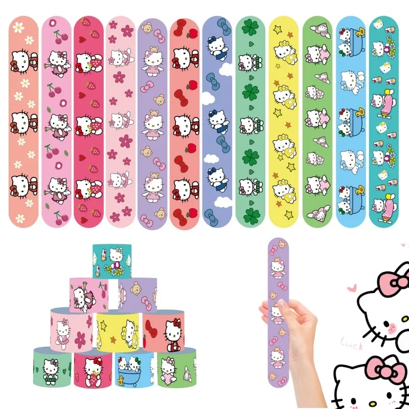 6/12PCS Hello Kitty Slap Armbänder für Kinder Urlaub Partybevorzugung Spielzeug Kuromi Armband Armbänder für Kinder Klassenzimmer Preise Dekor