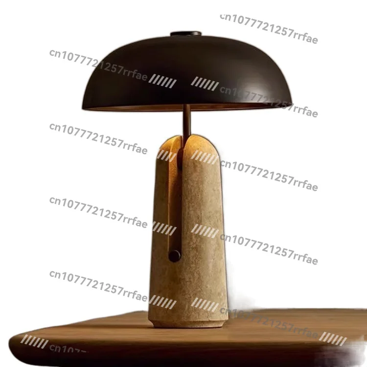 Travertin Pilz Wabi-Sabi Wind Tischlampe Wohnzimmer Schlafzimmer Arbeitszimmer Designer Nachttisch Augenschutz Tischlampe