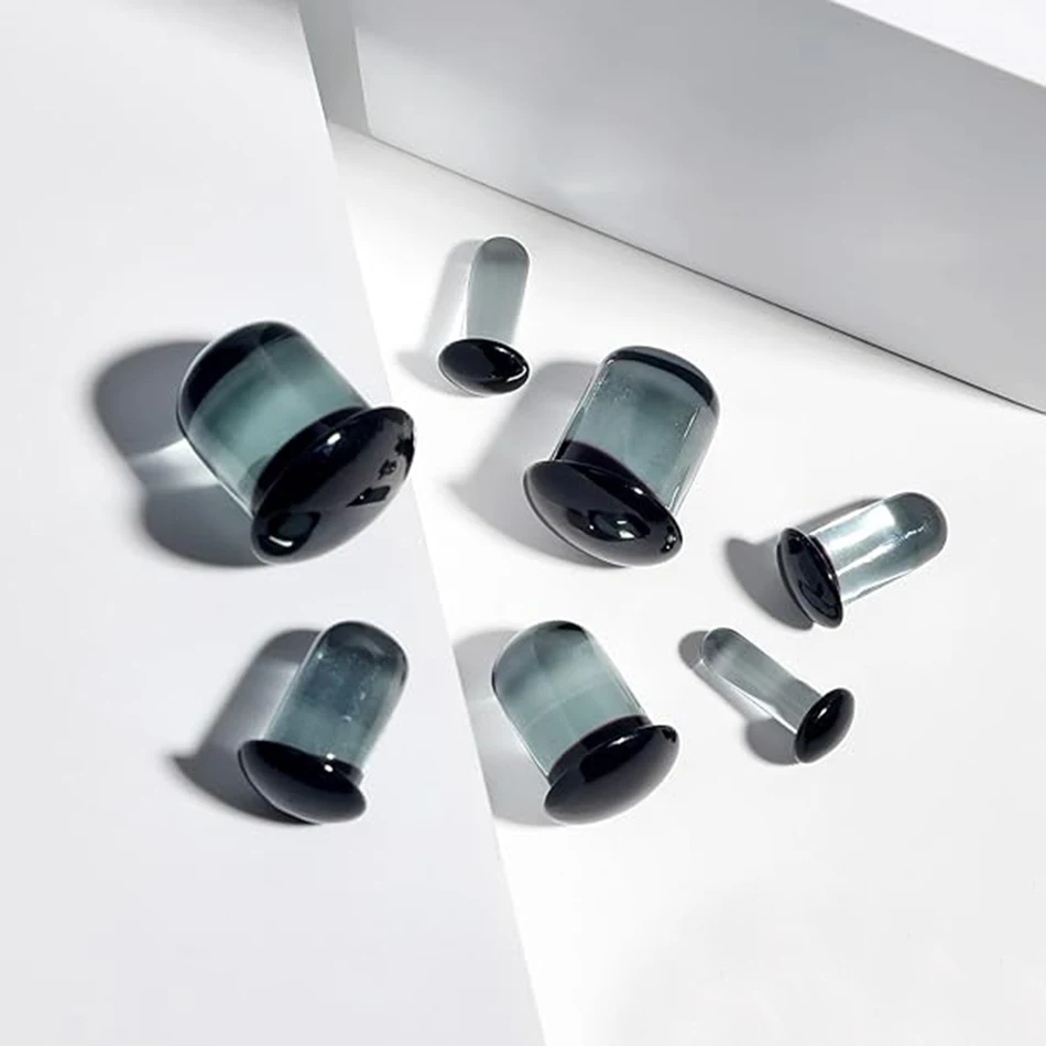 1 PAAR einzelne Glas-Flare-Stecker, Ohrverlängerungen, Messgeräte, Dilatatoren, 1,6–16 mm, Ohr-Expander, Kegel-Stercher, Earlets-Tunnel, Schmuck Image