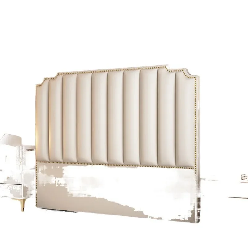 Kopfteil mit weicher Tasche, 2024, neues, leichtes, luxuriöses, einfaches, modernes, ultradünnes Boden-Rückenbrett, Kopfteil aus massivem Holz Image