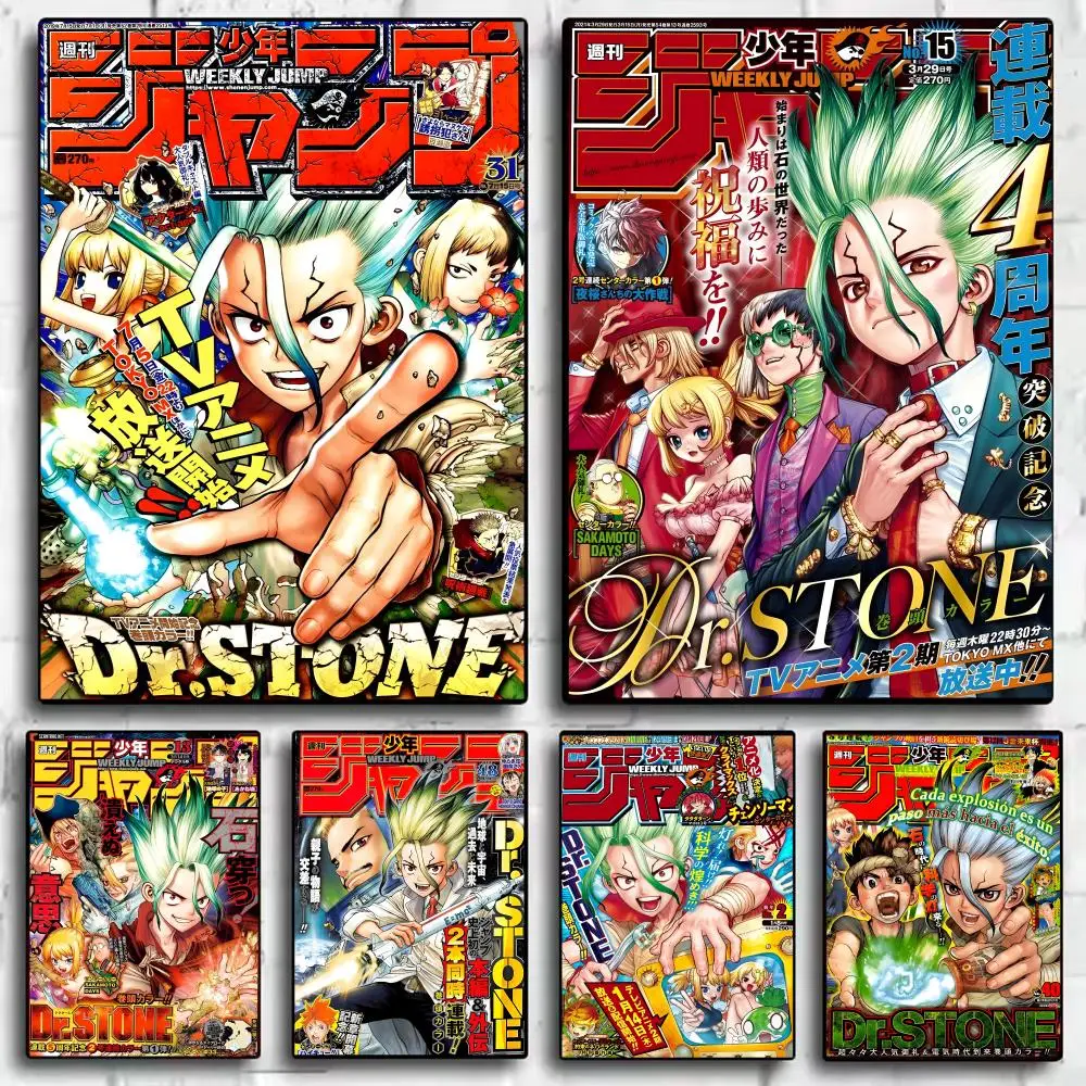 D-Dr. Stein Anime Poster Aufkleber HD wasserdichte Malerei Wandkunst für Schlafzimmer Wohnzimmer Home Decor Dekoration Geschenk