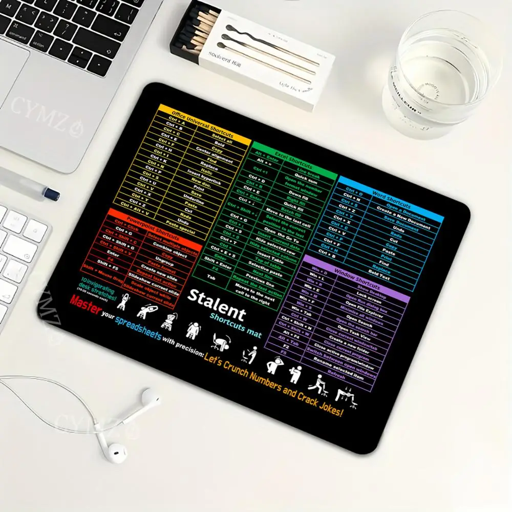 PC-Büro-Verknüpfungstasten, Mauspad, Schreibtischunterlage, Laptop-Büromatte, Gummi, rutschfest, langlebiges Schreibtischzubehör, 45 x 40 cm Mauspads Image