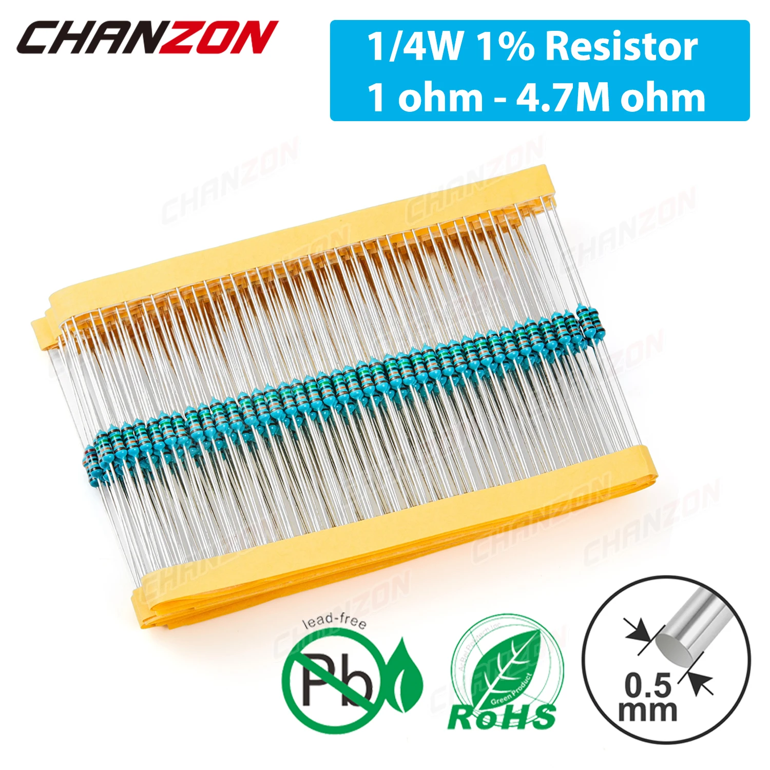 121 Werte 100 Stück 1/4 W 1 % 1 Ohm – 4,7 m Metallschichtwiderstände 1/4 Watt Hochpräziser MF-Festwiderstand 100 220 330 1K 10K Ohm Image