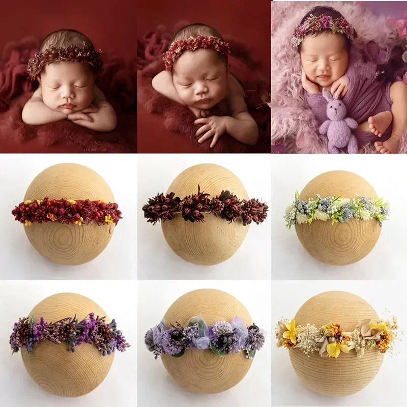 Baby Stirnband Neugeborenen Fotografie Requisiten Blumen Stirnbänder Zubehör Studio Baby Foto Säugling Kopfbedeckung Image