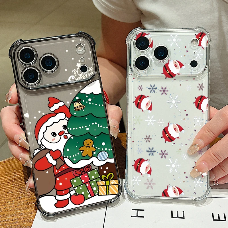 Handyhülle mit Weihnachtsbaummuster für iPhone Air 17 Pro 16 15 Pro Max 14 13 12 Pro 11, stoßfeste, weiche Silikon-transparente Abdeckung Image