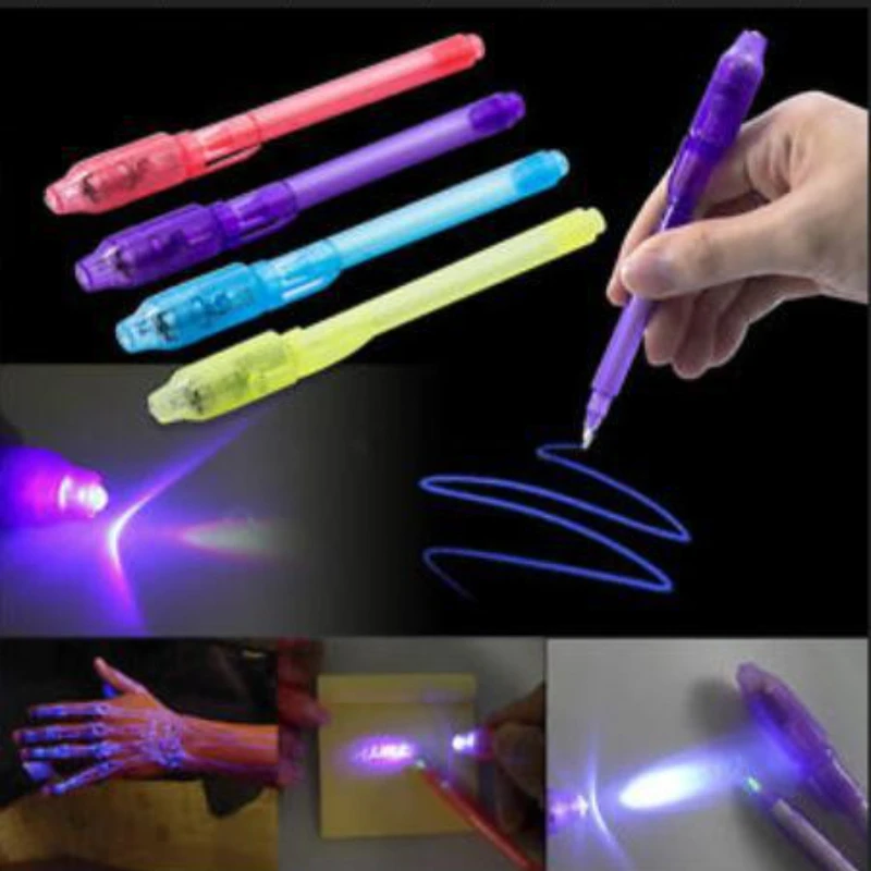 Leuchtender Lichtstift Magic Purple 2-in-1 UV-Schwarzlicht-Kombi Zeichenstift mit unsichtbarer Tinte Lernspielzeug für Kinder Image
