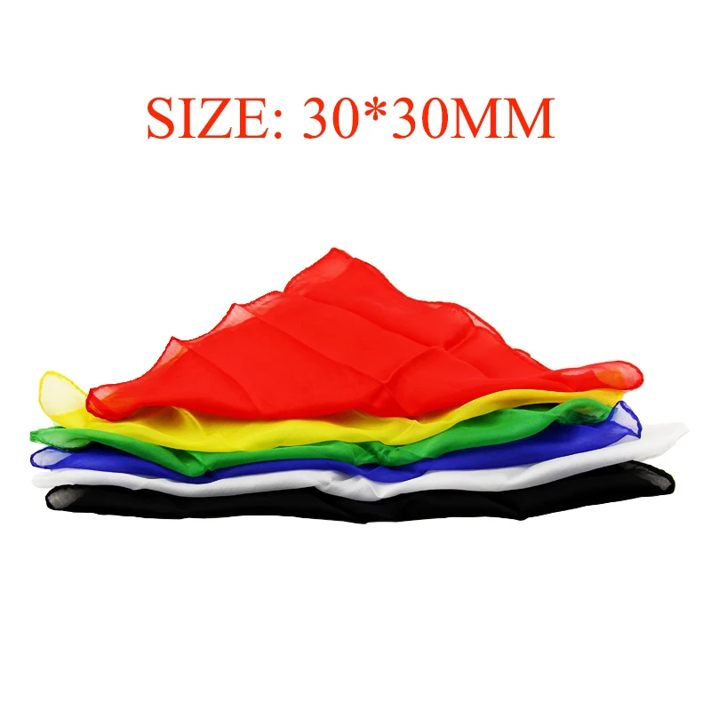 6 teile/los 30*30 cm Bunte Seide Schal Zaubertricks Lernen & Bildung Magische Seide Für Close Up Magie prop Image