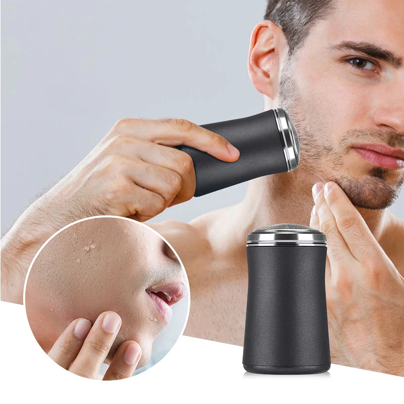 Mini Elektro rasierer wiederauf ladbare Rasier maschine für Männer Bart Rasiermesser Reise Taschen format Männer Rasierer Trimmer selbst schärfen Image