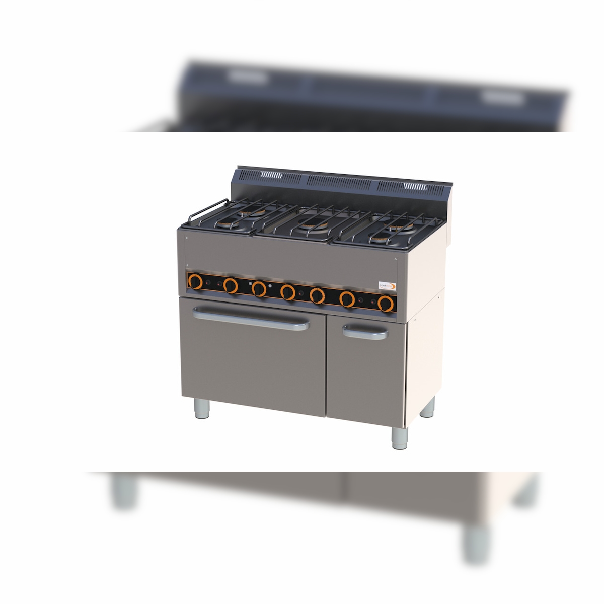 Gas-Herd 5 Brenner Heißluftofen 990 x 600 x 920 mm Image