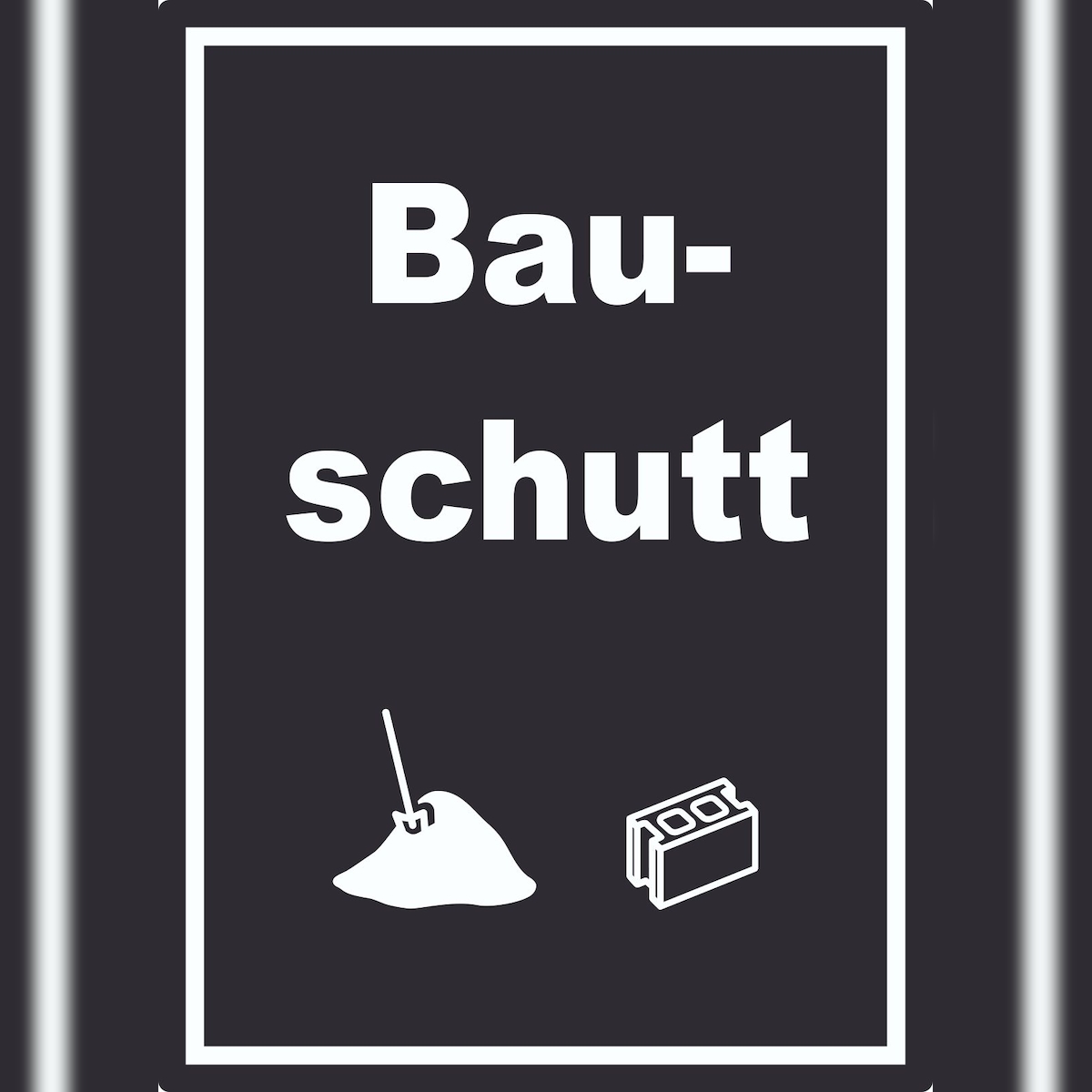 HB-Druck Bauschutt Mülltrennung Aufkleber Text Symbol Ziegel Baustein A8 (52x74mm) Image
