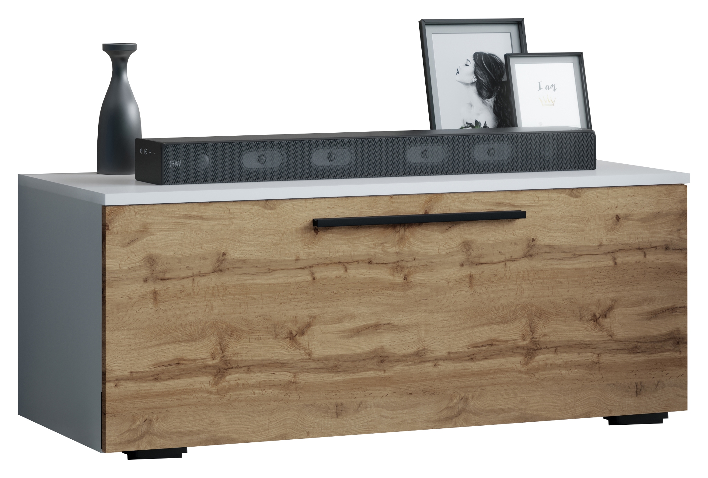 Wohnzimmertisch VCM "Holz TV Lowboard Möbel Fernsehschrank Arila S", braun (weiß, honig, eiche), B:95cm T:40cm, Sideboards, TV-Sideboard