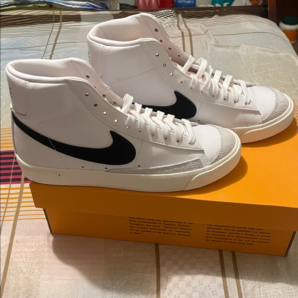 Nike Shoes | Brand New..Nike White And Black High-Top Sneakers | Color: Black/White | Size: Men7.5/Women9