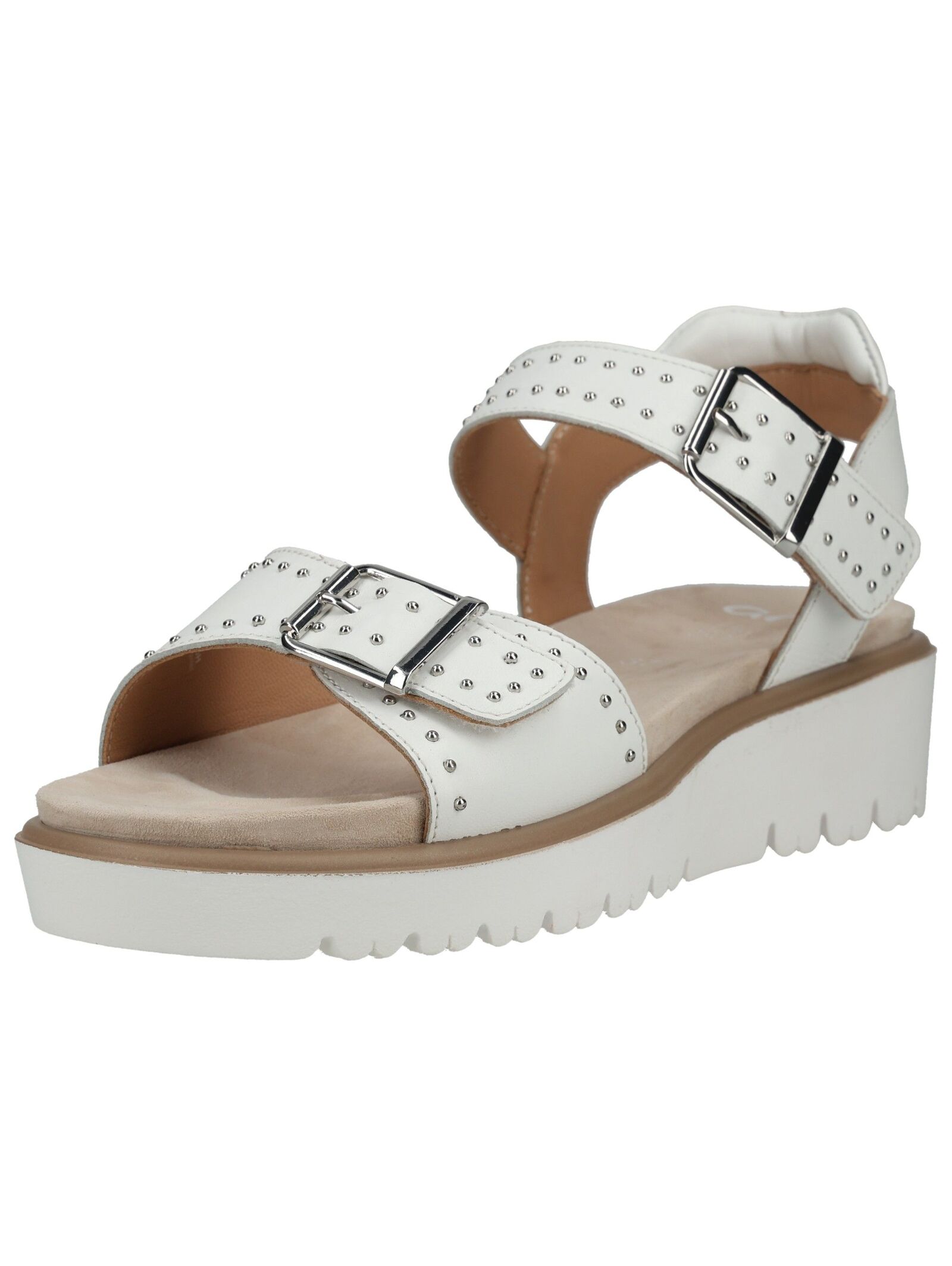 Riemchensandale ARA "Ara Sandalen Glattleder", Damen, Gr. 39, weiß, Glattleder, Schuhe Riemchensandale