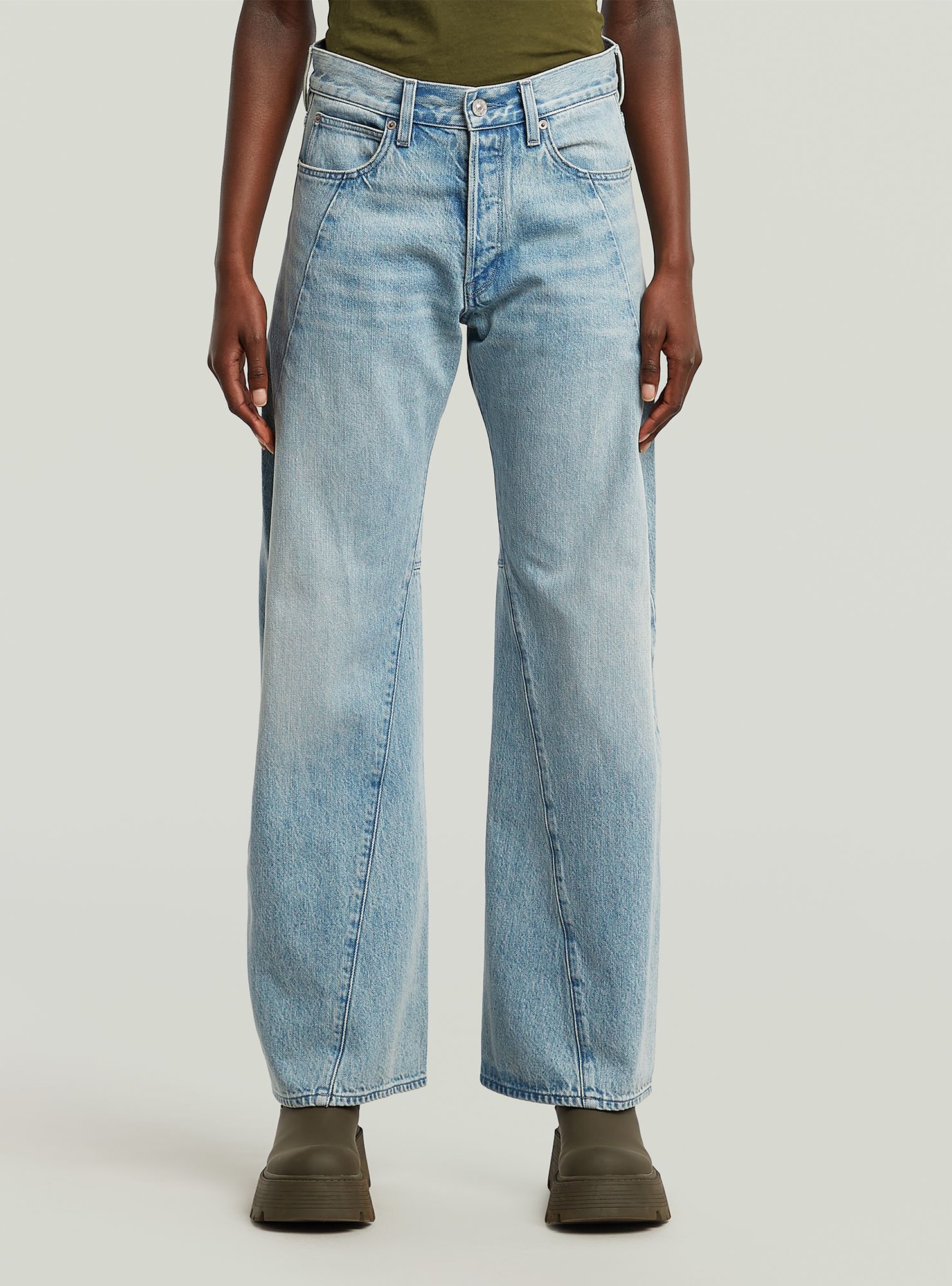 Regular-fit-Jeans G-STAR "Contor Wide Jeans", Damen, Gr. 29, Länge 34, sun faded pacific blau, Obermaterial: 50% Baumwolle, 30% Baumwolle, 20% Baumwolle, Jeans