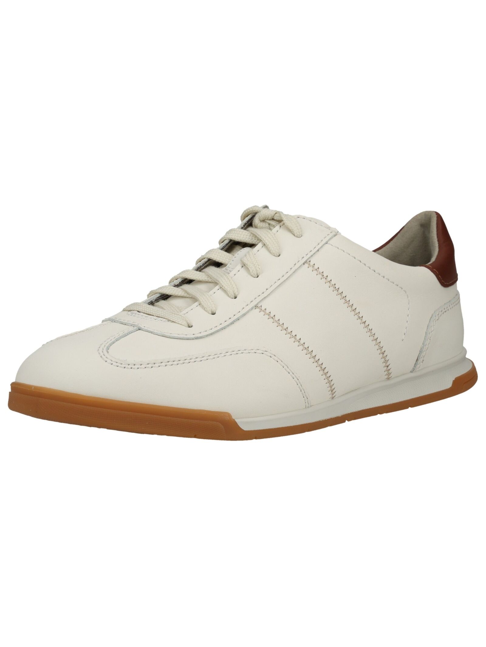 Sneaker PIUS GABOR "Pius Gabor Sneaker Nappaleder", Herren, Gr. 43, weiß, braun, Schuhe Sneaker