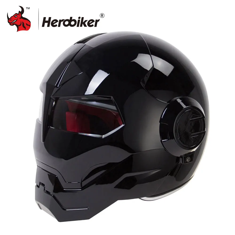 HEROBIKER Vintage rétro casque Moto Moto casque Moto casque intégral Casco Moto Cruiser ChopperCafe Racer Capacetes