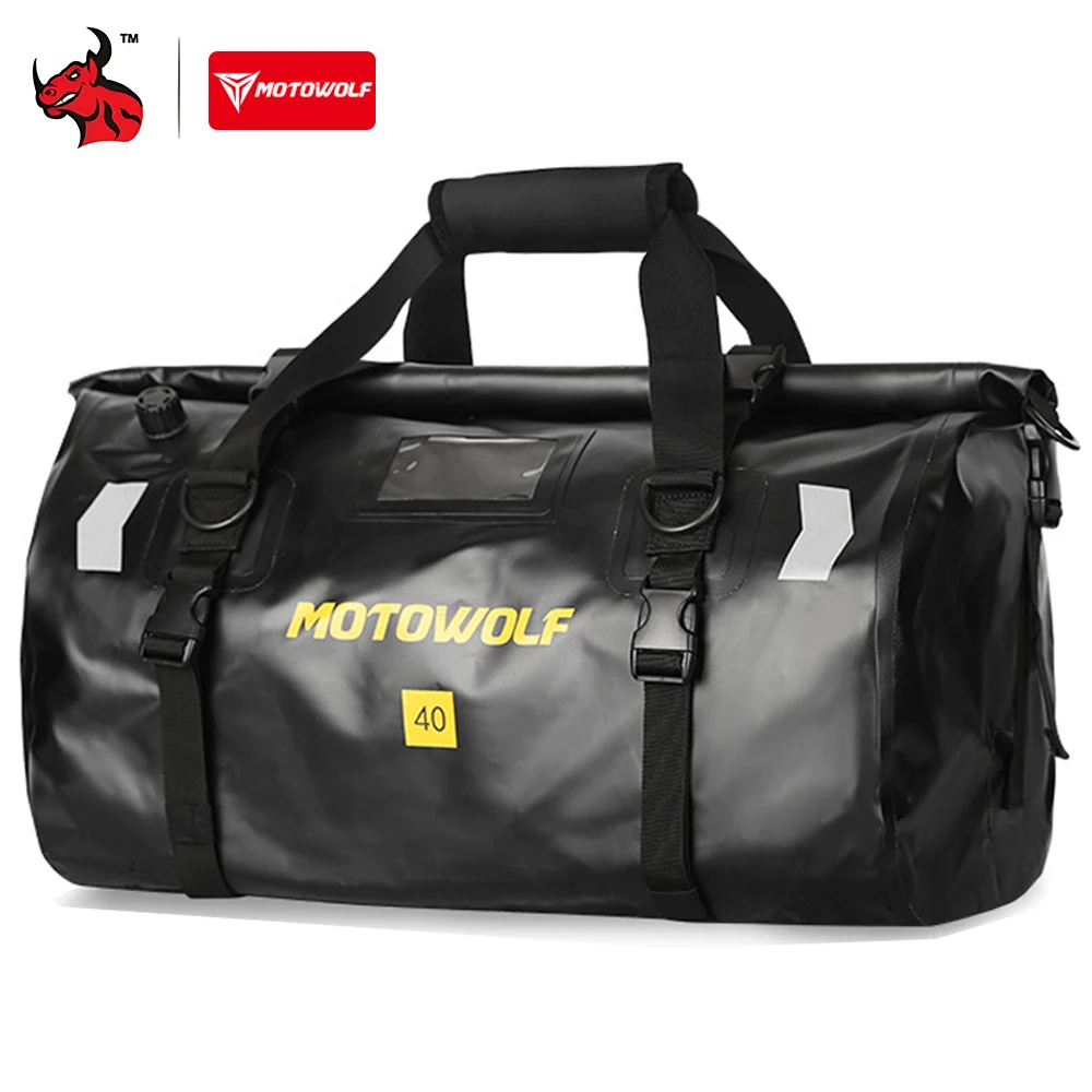 Sac de selle de moto imperméable MOTOWOLF, sac de voyage en plein air, sac à dos de moto 40L, sac de siège de moto, accessoires de moto