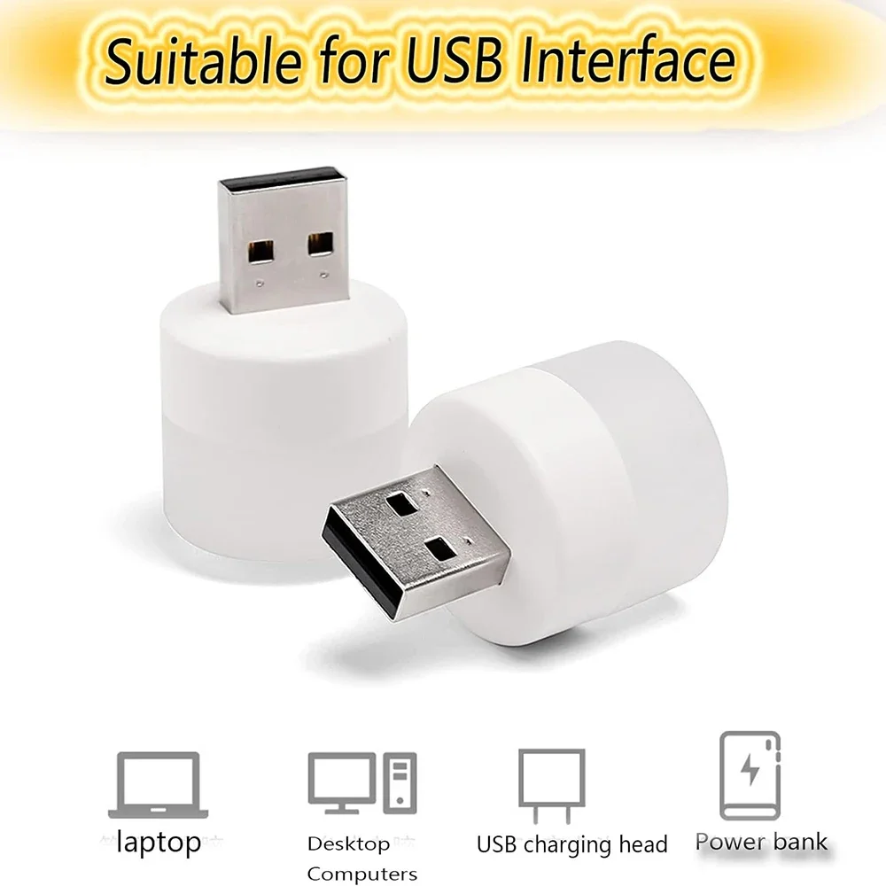 1/3/5/10PCS Mini Lampe USB Rechargeable, Lampe de Lecture LED, Lampe de Chevet, Lampe de Chambre, Lumière Blanche Chaude, Protection des Yeux