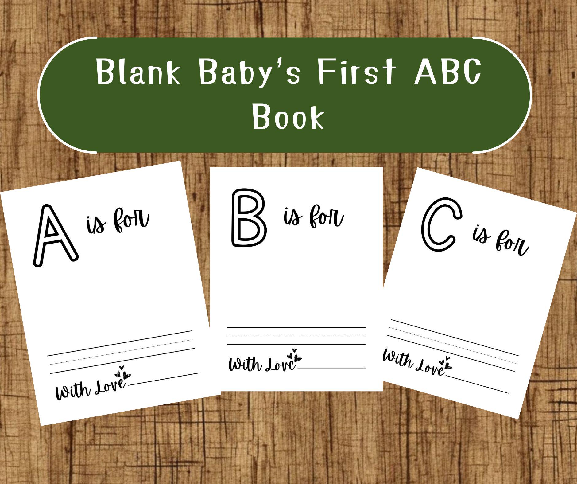 Libro dell'alfabeto vuoto, primo libro ABC del bambino, primo libro dell'alfabeto del bambino, 26 pagine da colorare, libro da colorare, 8,5 x 11 poll
