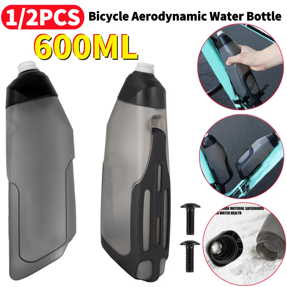 600ML Fahrrad Aerodynamische Wasser Flasche Halterung Set MTB Rennrad Rahmen Unten Rohr Reiten Wasserkocher Fahrrad Wasser Flasche Teile Image
