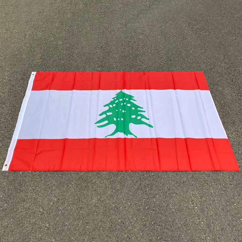 aerlxembrae Republik Libanon Lubnan Flagge Indoor Outdoor 3*5FT 90*150cm Hängendes Banner Image
