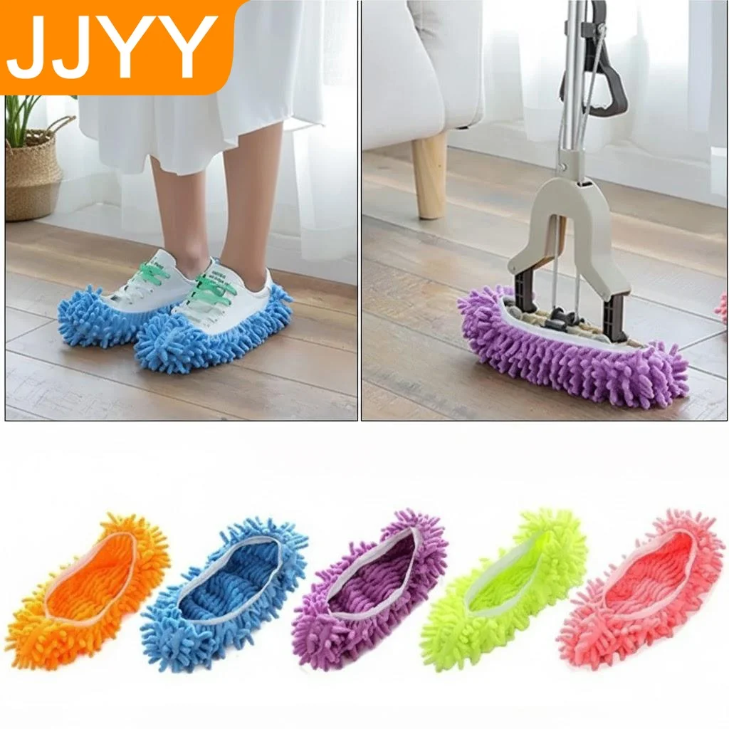 Multifunktionale Haushaltsreinigungs-Schuhüberzieher Staubmopp-Hausschuhe Fußmopp Bodenreinigung Polieren Bequeme Schuhüberzieher 1 Paar Image