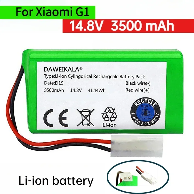 2025 NEUER 14,8 V 6800 mAh Li-Ionen-Akku für Xiaomi G1 MI Robot Vacuum-Mop Essential MJSTG1 Roboter-Staubsauger 18650 Akku Image