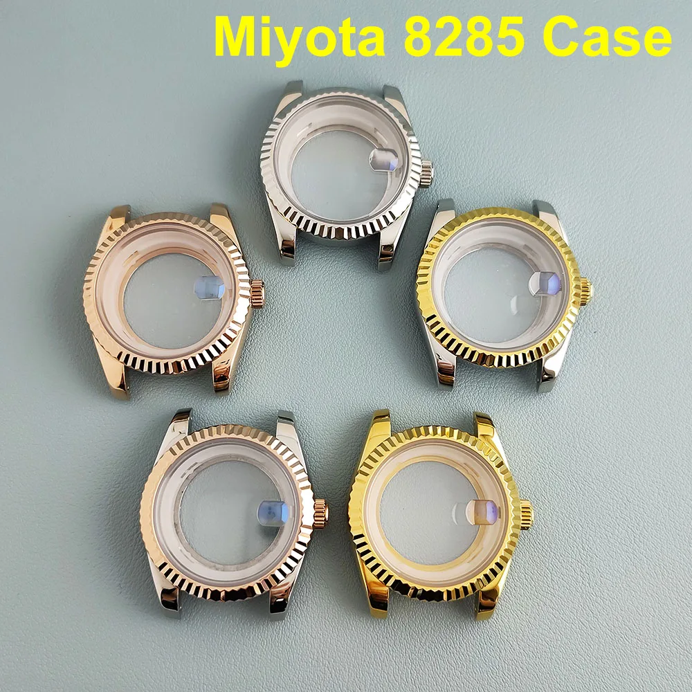 Neues Miyota8285-Gehäuse, 39 mm, Edelstahl, Herren-Automatikuhr, Saphirglas, geeignet für 8285-Uhrwerk, Uhrenzubehör Image