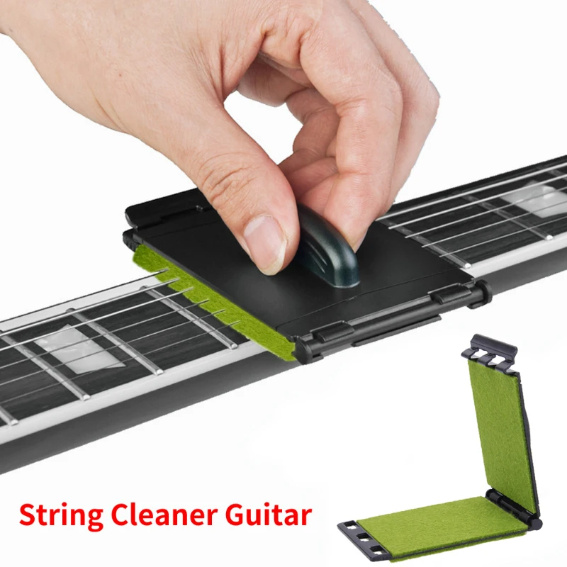 Elektrische Gitarre Bass String Scrubber Reiben Reinigung Werkzeug Wartung Pflege Gitarre String Reiniger Gitarre Zubehör Akustische Gitarre Image
